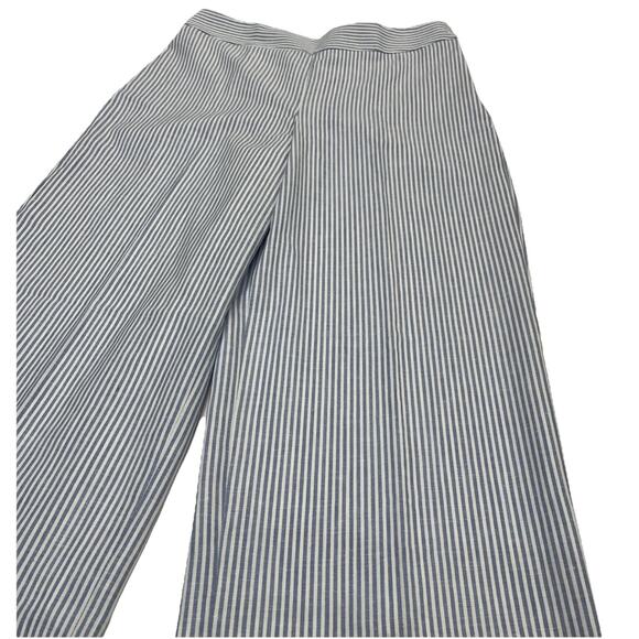 Talbots Striped Wide Leg Pants in Blue and White - Picture 4 of 11